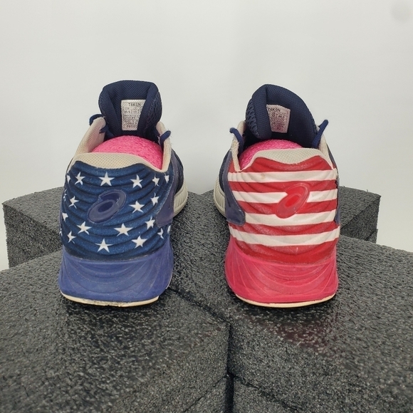 Asics Shoe Men's 12 FuzeX Patriotic USA Flag Running Sneakers T6K0N - Picture 8 of 10